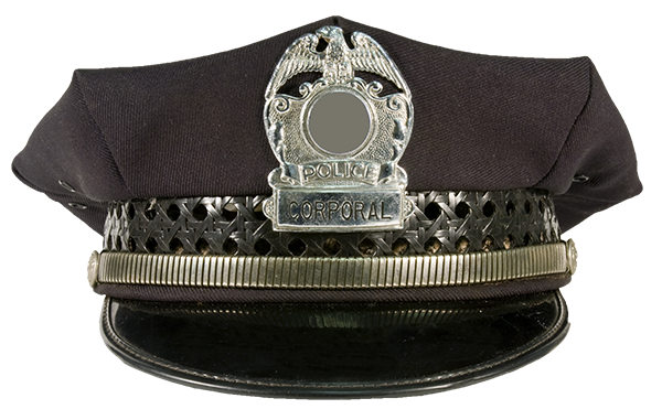 Policeman's cap to signify Blue Line Solutions' dedication to the law enforcement community